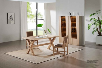 DT106-18餐臺(tái)、DC101餐椅、DG108酒柜